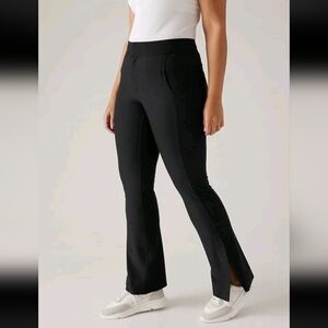 ATHLETA Women's Stellar Flare Stretchy Trouser Size 14 Black #54023 EUC